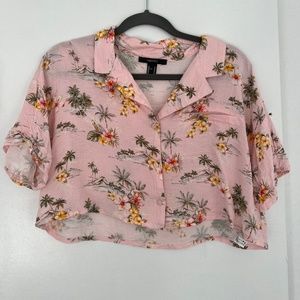Hawaiian cropped button up